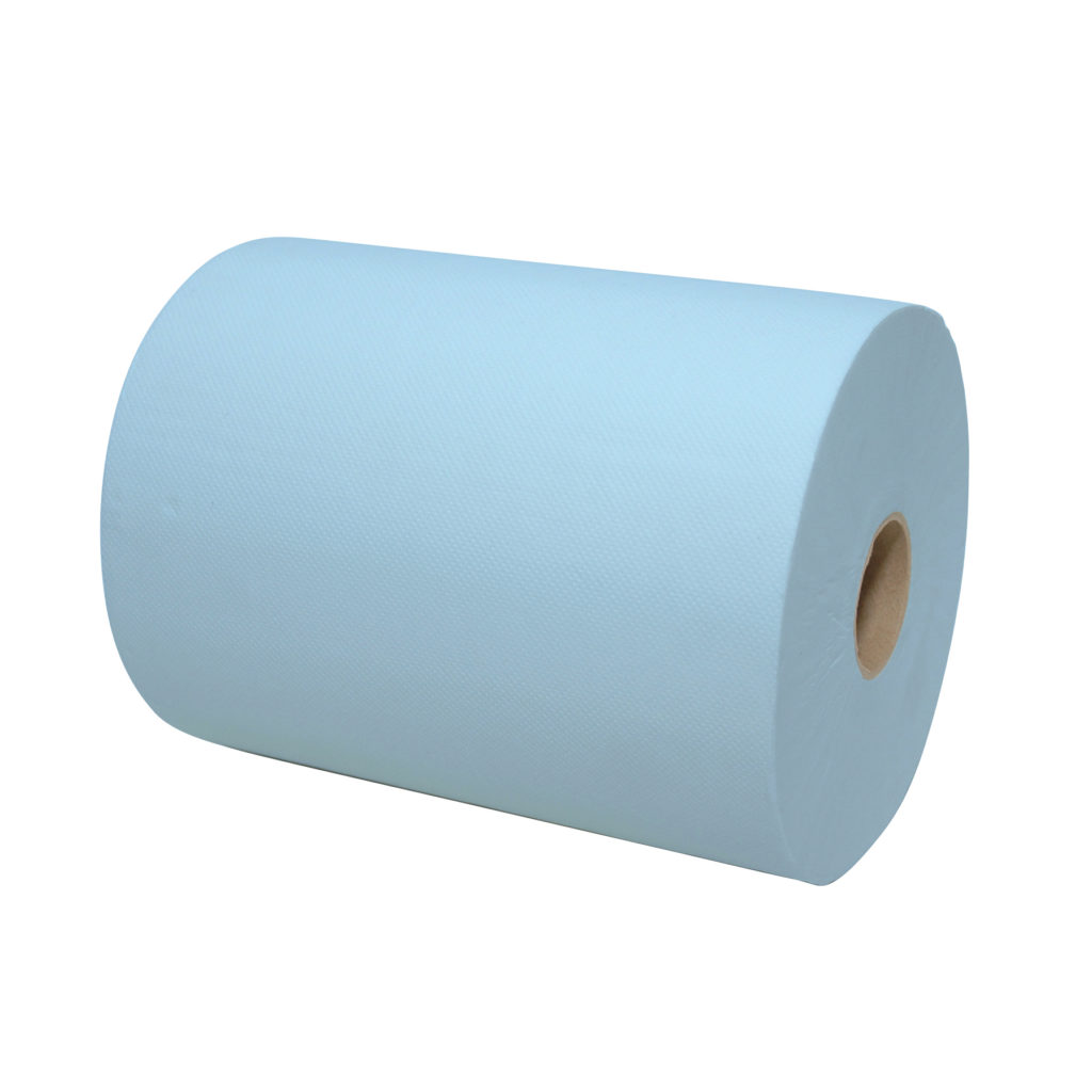 MTS - Rouleau Essuie-Mains Euro Mini Matic XL, cellulose bleu - 2 plis - 717 feuillets - 165Mx18,3cm - 6 pces