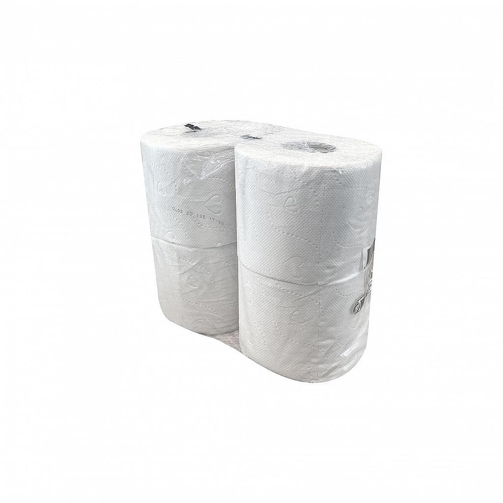 MTS - 10x4 ROULEAUX PAPIER TOILETTE BLANC CELLULOSE - 400 FEUILLETS - 2 PLIS - 44MX10CM