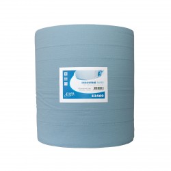 MTS - Industriepapier Euro, verlijmd, geperforeerd, recycled blauw - 3 laags - 380Mx37cm - 1 rol