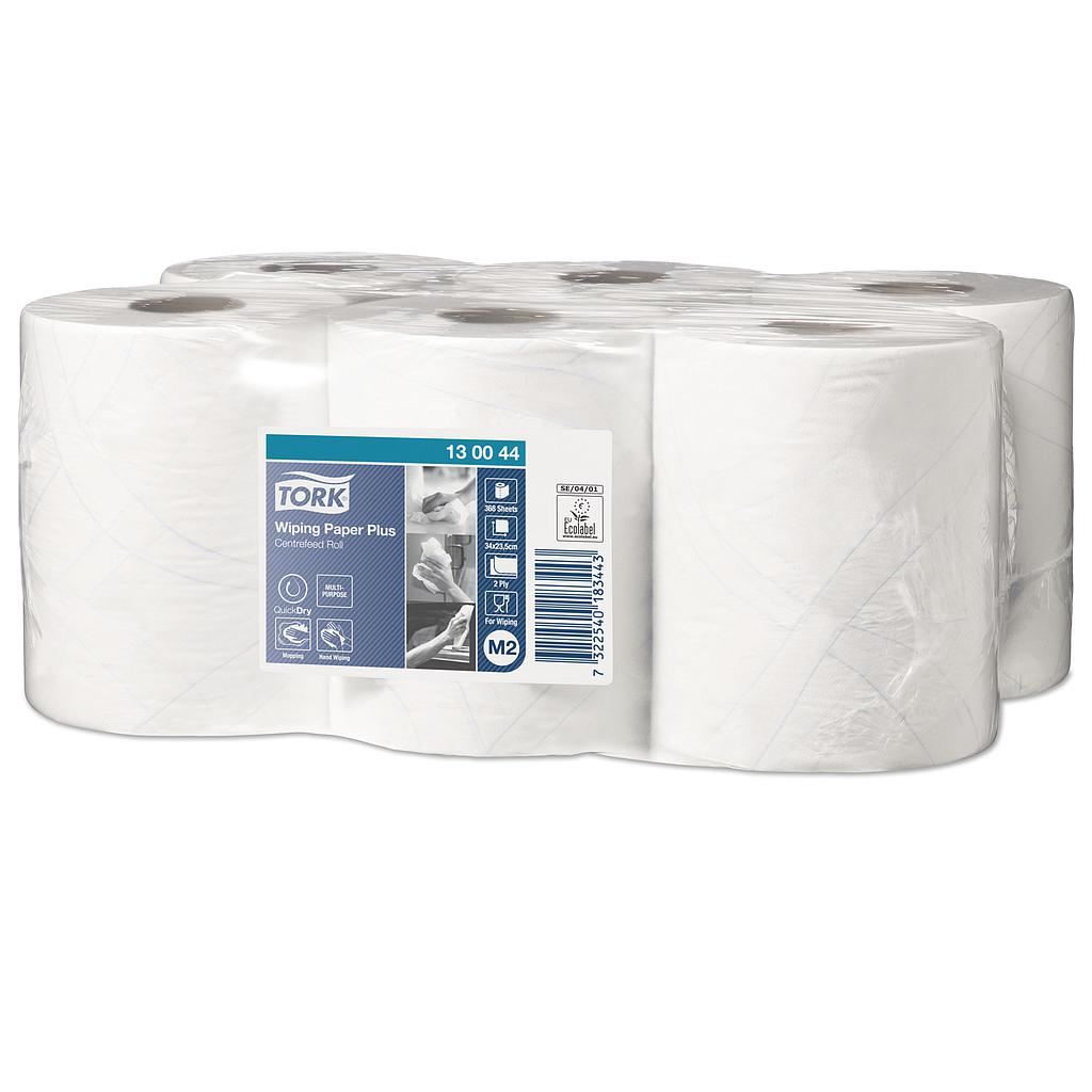 Tork Wiping Rouleau a Dévidage Central Chiffon D'Essuyage  M2 Premium - 2 plis - 125M x 23,5cm - 6 pces
