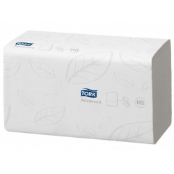Tork Essuie-mains pliés en V Doux 2 plis Blanc H3 Advanced 24.8x23cm 15x250 feuilles