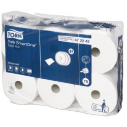 Tork SmartOne® Papier Toilette Rouleau 2 plis Blanc T8 Advanced 6 x 1